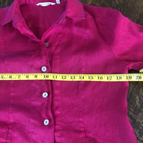 Soft Surroundings raspberry pink linen tunic top - Picture 9 of 13